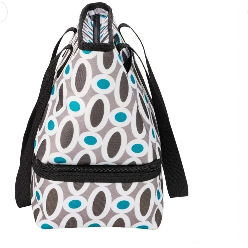 🆕 Insulated Meal Lunch and Snack Bag Tote Two Compartments with Black Handles
